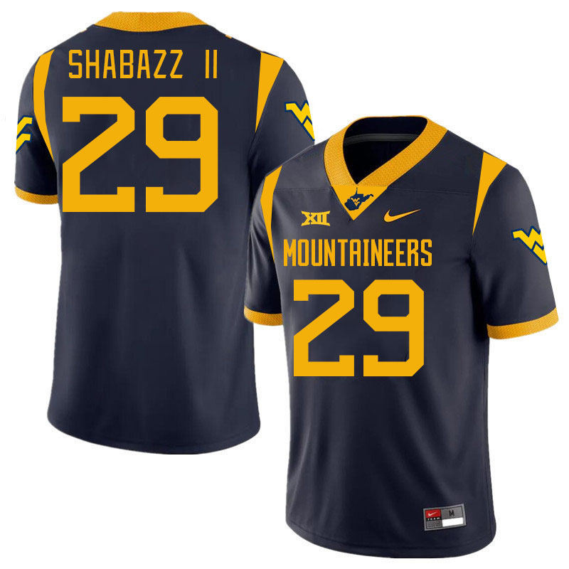 Men #29 Deuce Shabazz II West Virginia Mountaineers College 2024 New Uniforms Football Jerseys Stitc